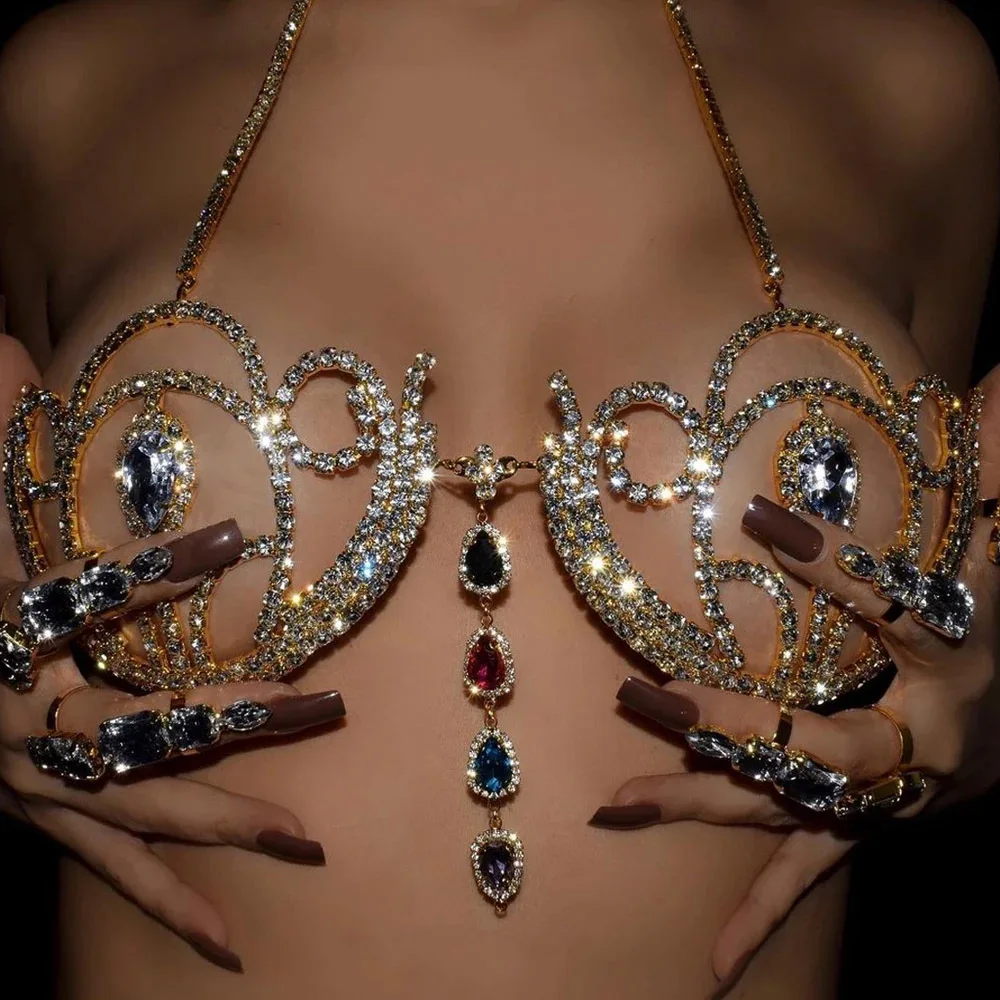 Body Jewelry Luxury - Soutien-gorge bikini biscuits géométrique pour femme,