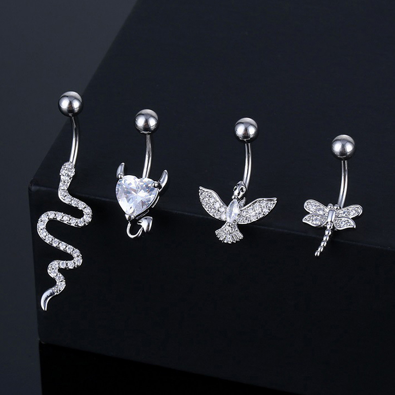 Body Jewelry Barbell - Anneau de nombril en cristal en