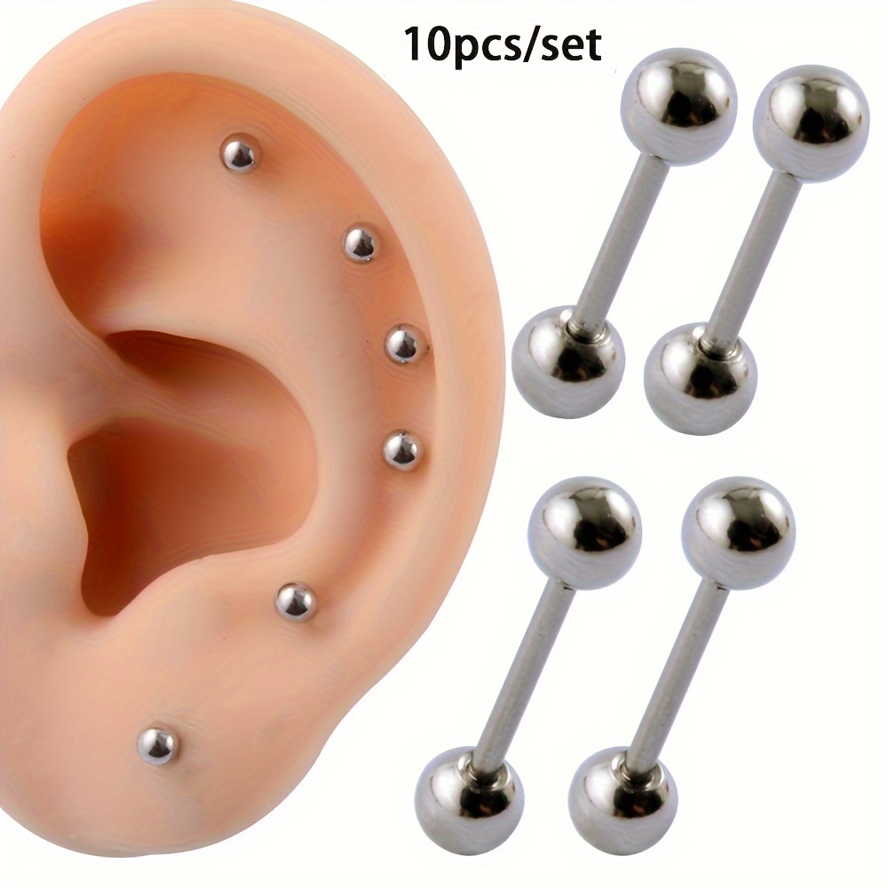 Body Jewelry Barbell - 10pcs minimaliste en acier inoxydable Écran