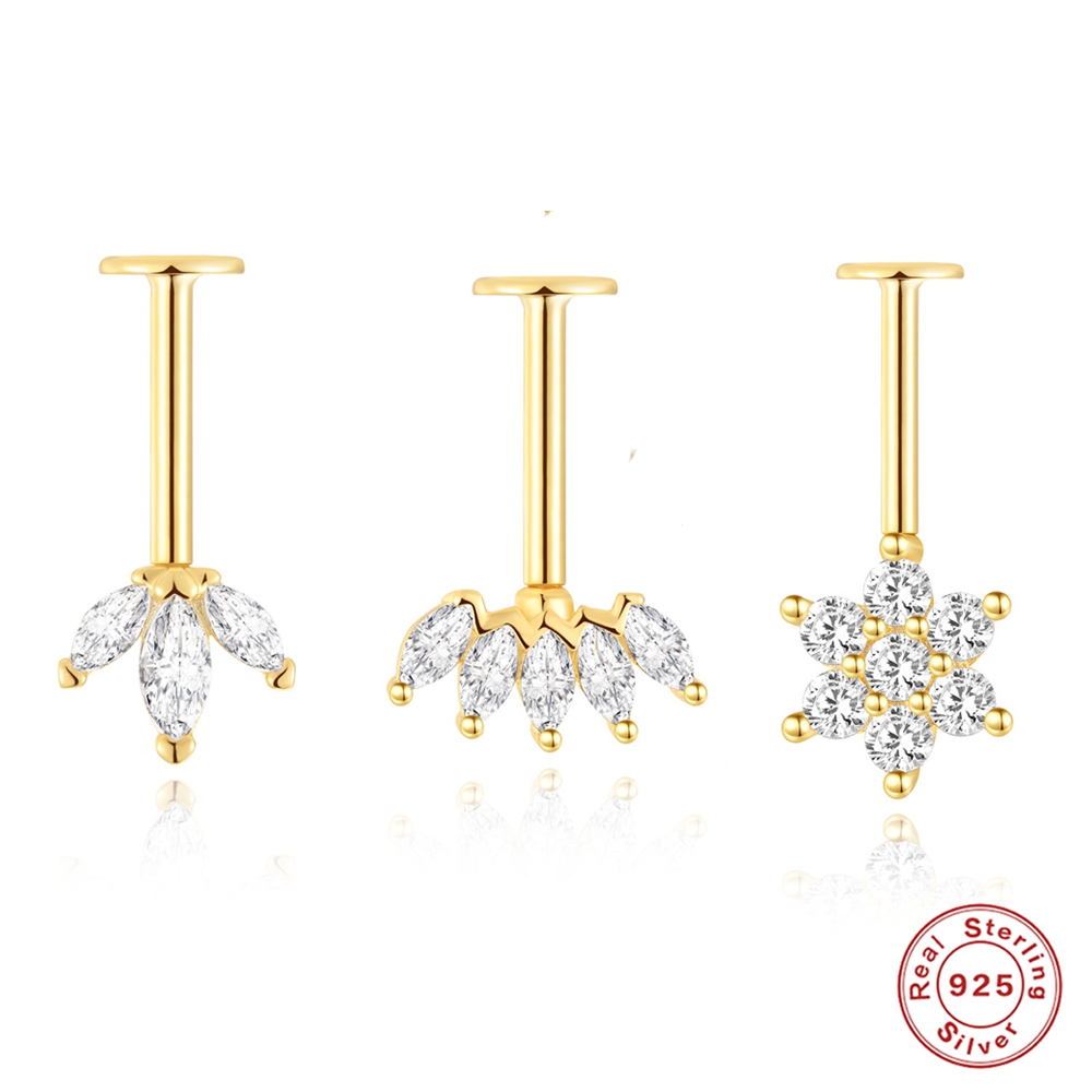 Body Jewelry Flat Back - AIDE 925 boucles d'oreilles en argent