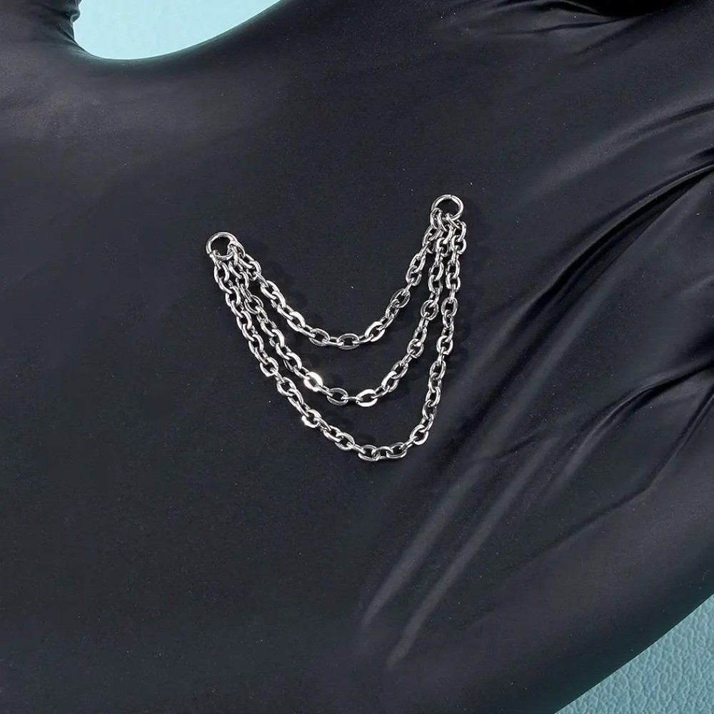 Body Jewelry And Piercing - Chaîne de nez en titane tendance,