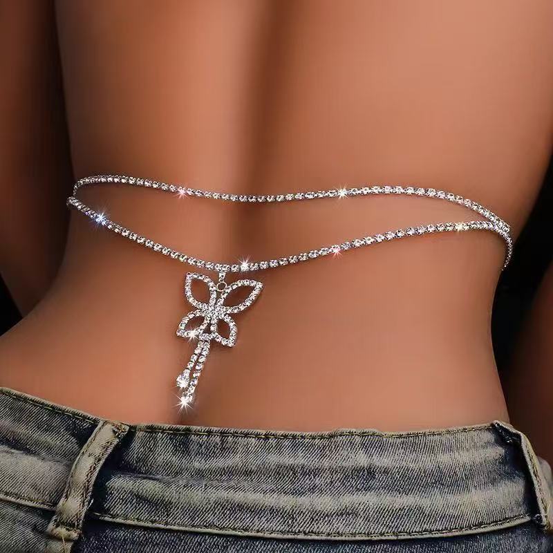 Body Jewelry Luxury - Chaîne de taille double en strass