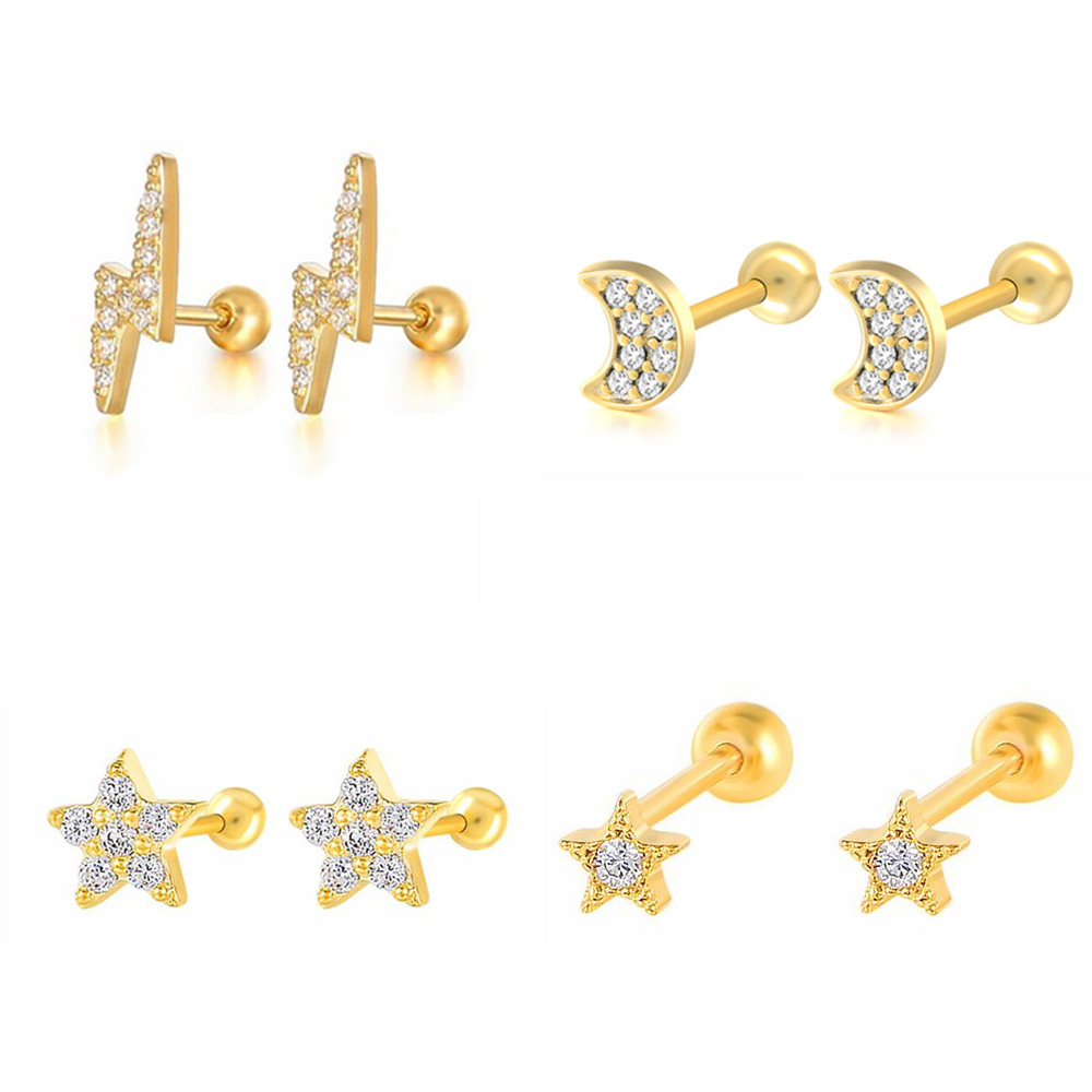 Body Jewelry Flat Back - Boucles d'oreilles en forme d'étoile et