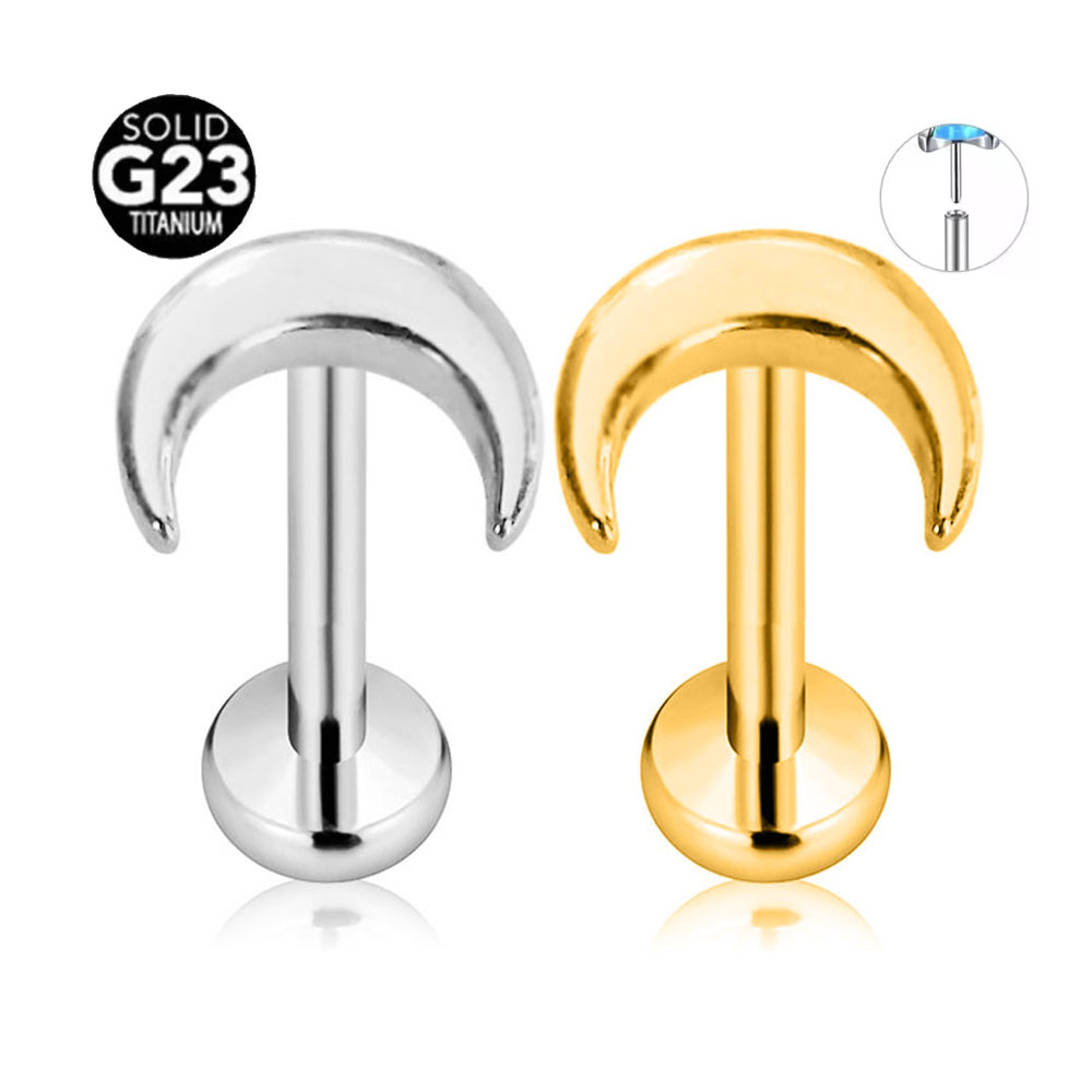 Body Jewelry Threadless - ASTM F136 G23 titane brillant croissant