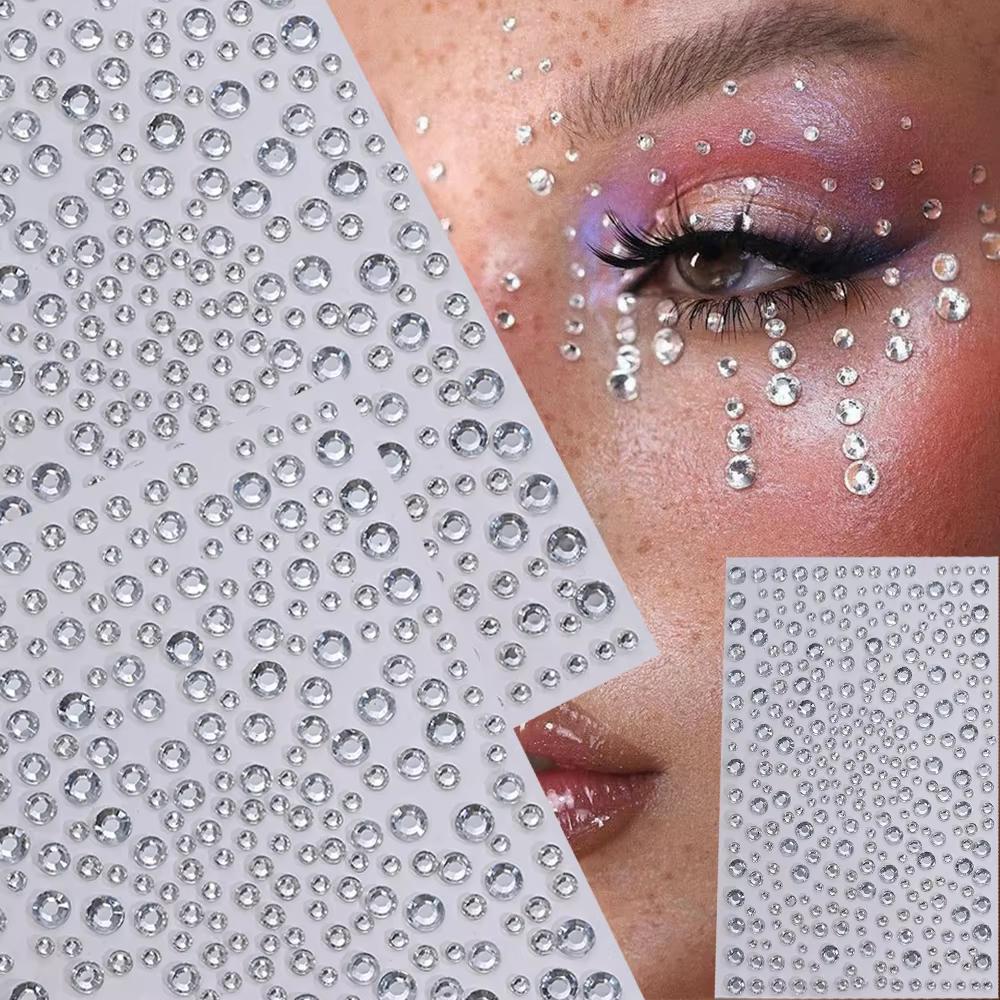 Body Jewelry Diamond - 1 feuille d'autocollants pour le visage
