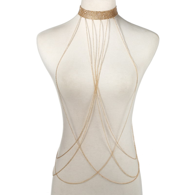 Body Jewelry Luxury - Chaîne de corps couleur or pour