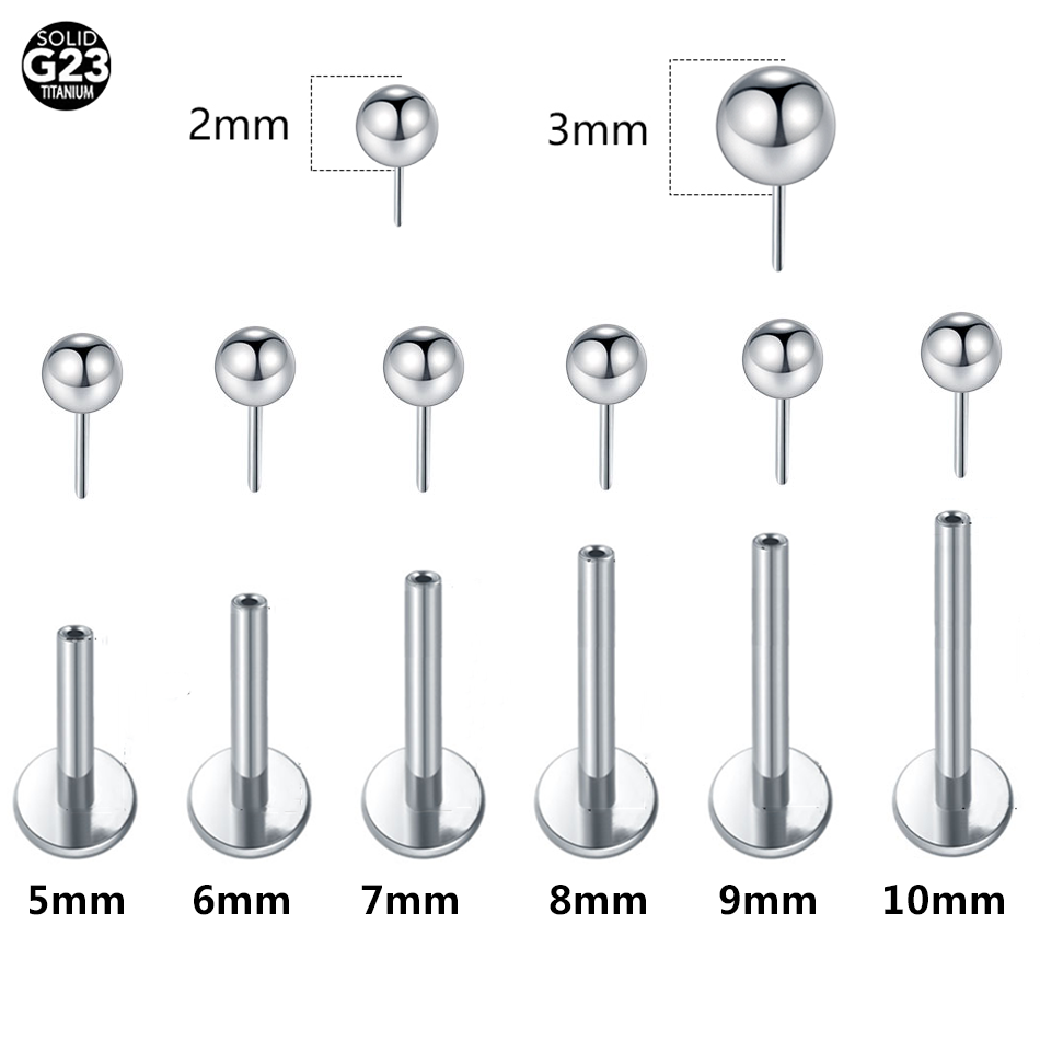 Body Jewelry Threadless - 1/10 pièces titane Push-in boules Labret