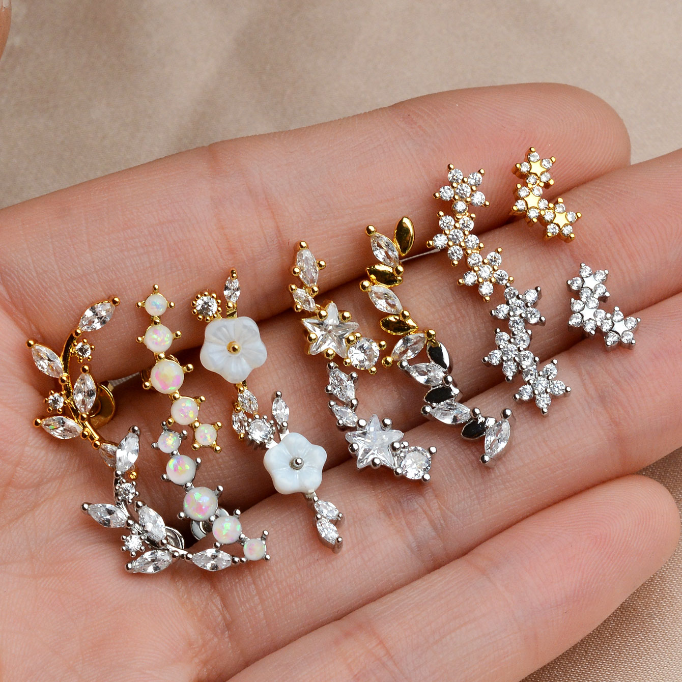 Body Jewelry Flat Back - Boucle d'oreille en acier inoxydable pour