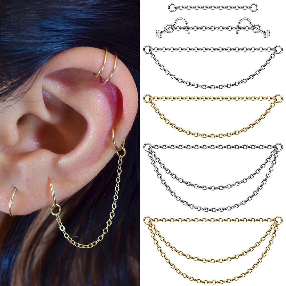 Body Jewelry And Piercing - Chaîne de nez en titane tendance,