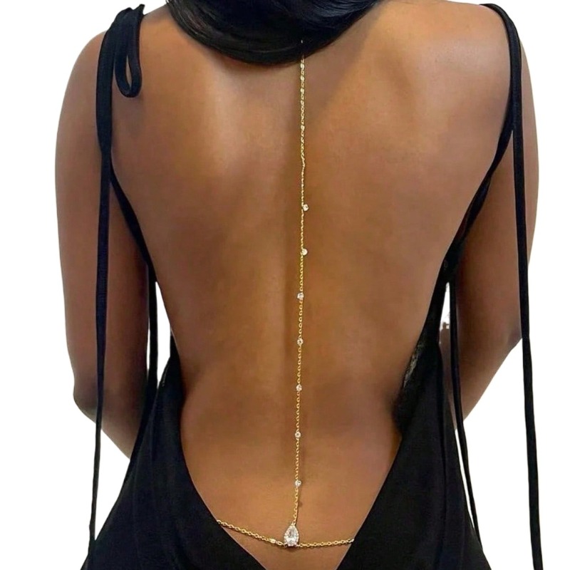 Body Jewelry Dress - Mariée dos nu strass goutte d'eau