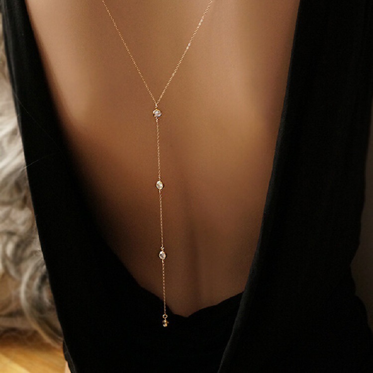 Collier chaîne arrière en stra - Body Jewelry For You avis et prix