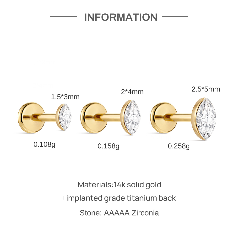 CANNER 1PC 14K Or massif délic - Body Jewelry Flat Back avis et prix