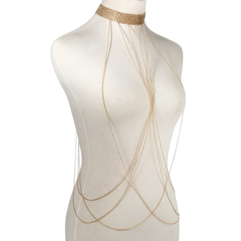 Chaîne de corps couleur or pou - Body Jewelry Luxury avis et prix