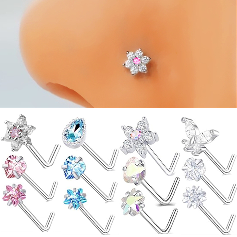 3PC acier inoxydable fleur nez - Body Jewelry Indian avis et prix