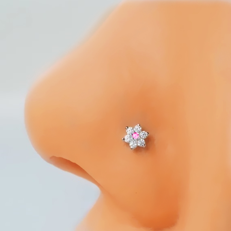 3PC acier inoxydable fleur nez - Body Jewelry Indian avis et prix