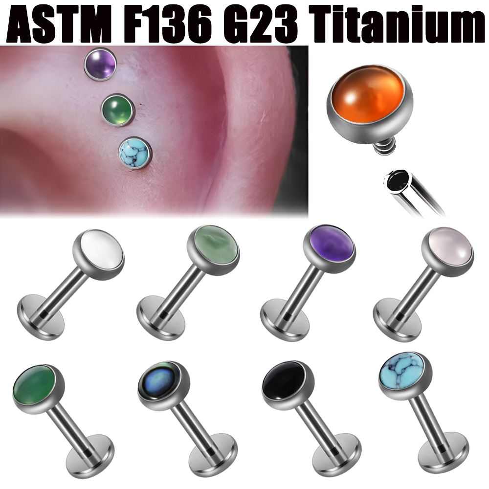 1PC 16g G23 titane cristal & p - Body Jewelry Flat Back avis et prix