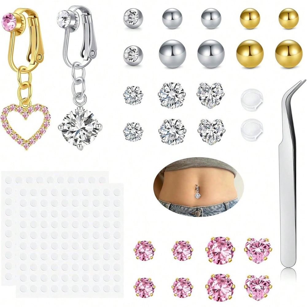 Faux piercing de nombril doré, - Body Jewelry And Piercing avis et prix