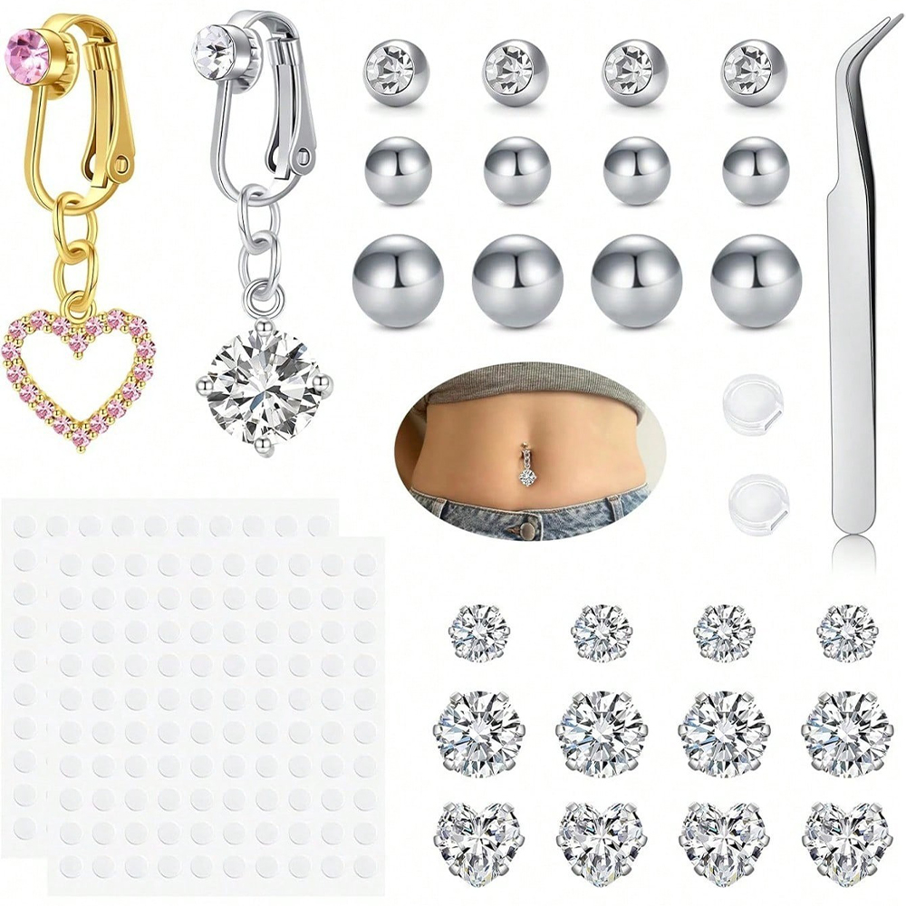 Faux piercing de nombril doré, - Body Jewelry And Piercing avis et prix