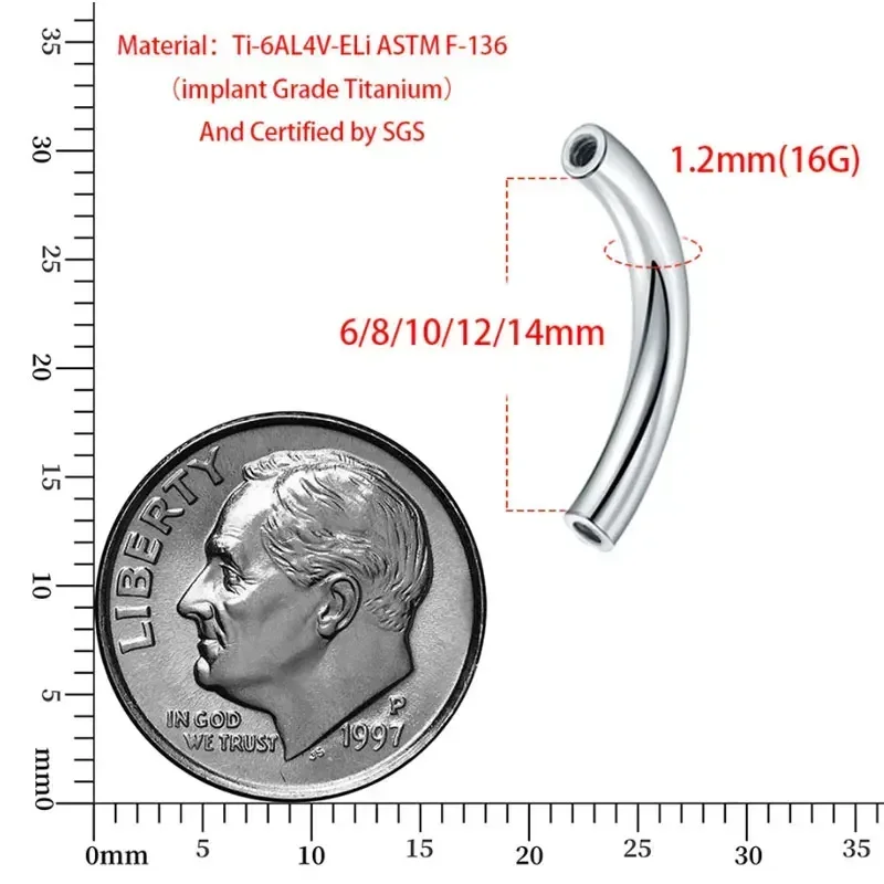 10 pièces/lot ASTM F136 titane - Body Jewelry Barbell avis et prix