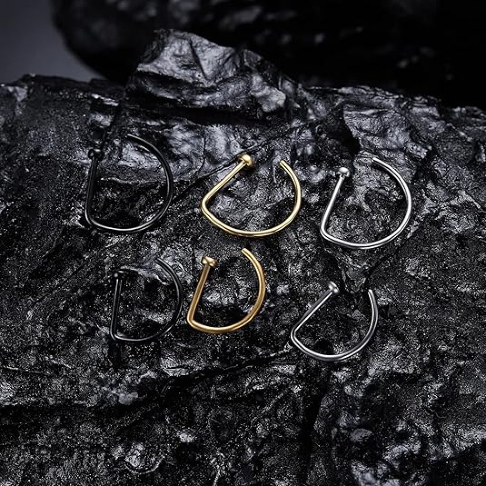 Lot de 4 faux anneaux de nez e - Body Jewelry And Piercing avis et prix