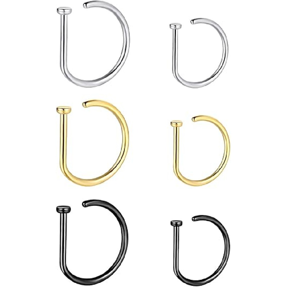 Lot de 4 faux anneaux de nez e - Body Jewelry And Piercing avis et prix