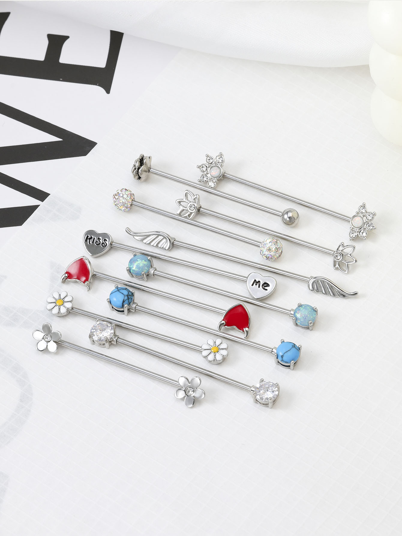 16G flèches coeurs haltère ind - Body Jewelry Barbell avis et prix