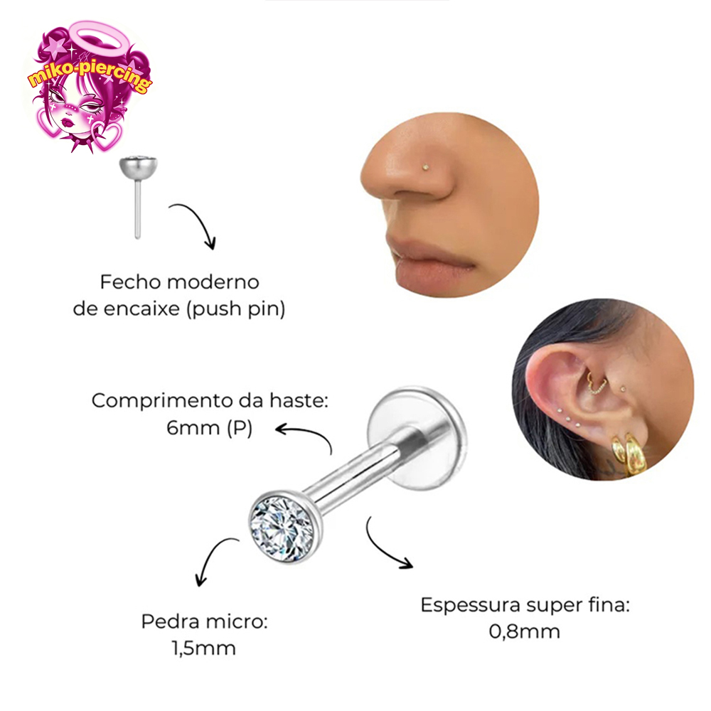 Lot de 10 Piercings Labret en  - Body Jewelry Threadless avis et prix