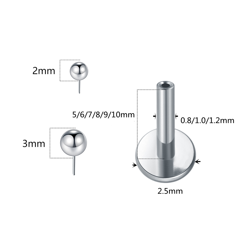 1/10 pièces titane Push-in bou - Body Jewelry Threadless avis et prix