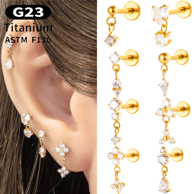 1PC G23 Titane 16G Labret Stud - Body Jewelry Threadless avis et prix