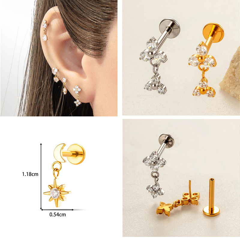 1PC G23 Titane 16G Labret Stud - Body Jewelry Threadless avis et prix