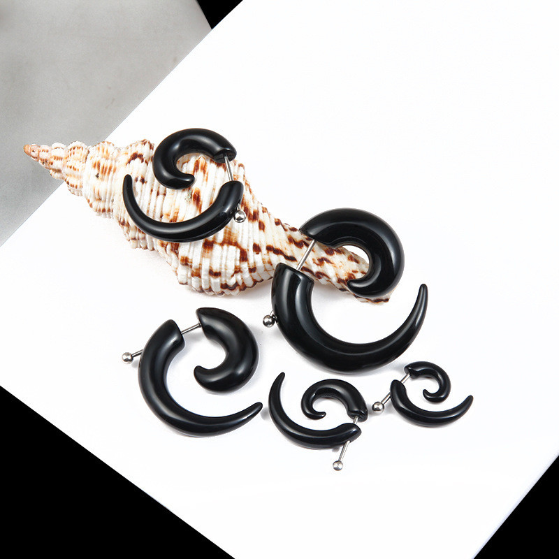 Boucles d'oreilles Punk noires - Body Jewelry Tunnels avis et prix