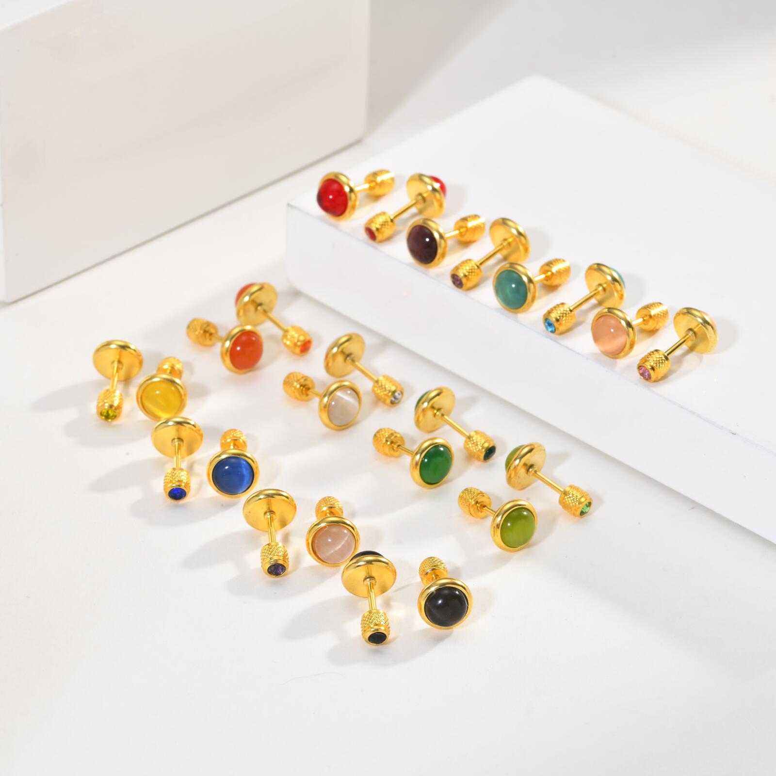 Boucles d'oreilles clous pierr - Body Jewelry Flat Back avis et prix